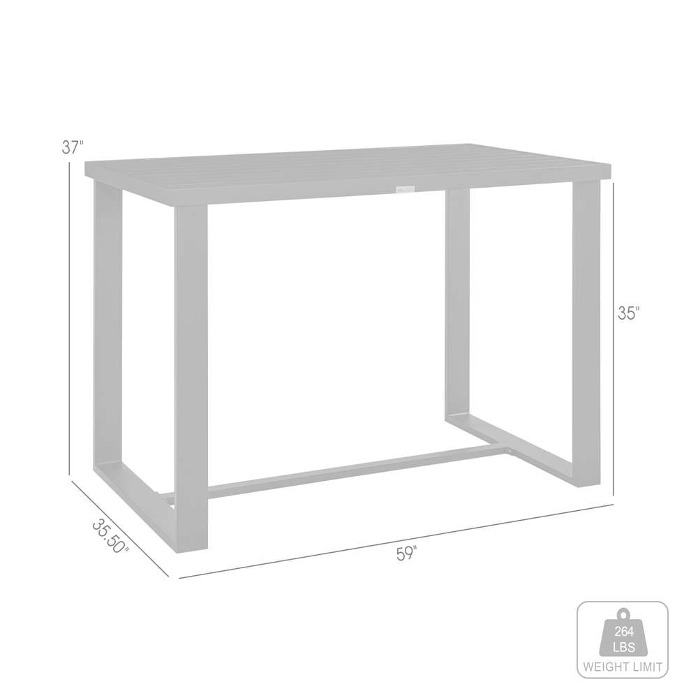 Armen Living - Felicia Outdoor Patio Counter Height Dining Table in Black Aluminum - 840254332584 veiw 6