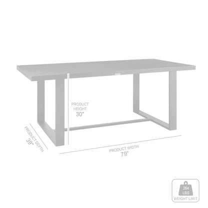 Armen Living - Felicia Outdoor Patio Dining Table in Aluminum - 840254333154 veiw 6