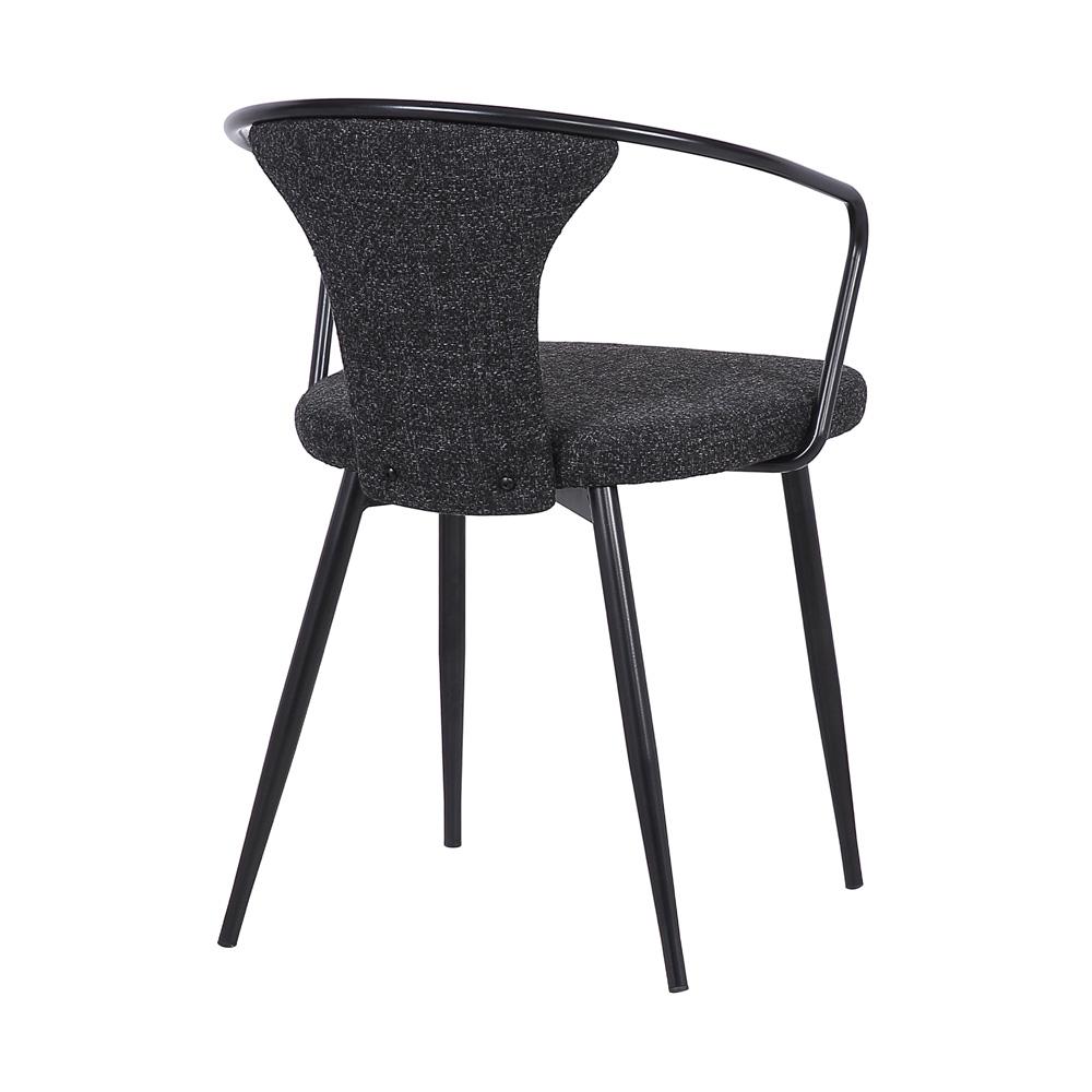 Armen Living - Francis Contemporary Dining Chair in Black Powder Coated Finish and Black Fabric - LCFCSIBLBL veiw 4