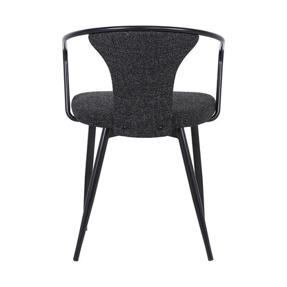 Armen Living - Francis Contemporary Dining Chair in Black Powder Coated Finish and Black Fabric - LCFCSIBLBL veiw 5