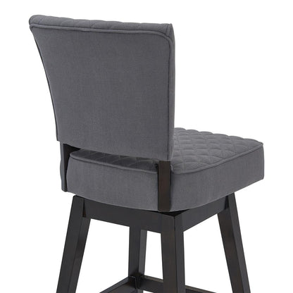 Armen Living - Gia 26in Counter Height Swivel Grey Fabric and Espresso Wood Bar Stool - LCGIBAESGR26 veiw 5