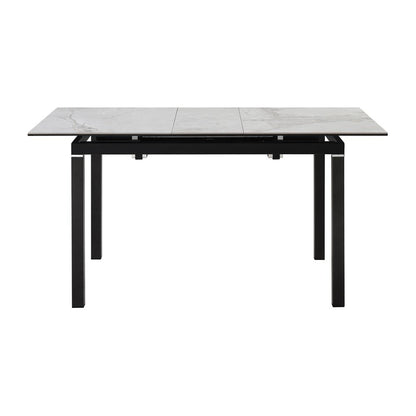 Armen Living - Giana Extendable Dining Table in Stone and Metal - LCGIDIGRBLK veiw 2