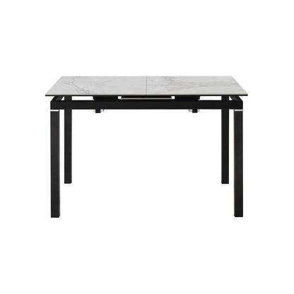 Armen Living - Giana Extendable Dining Table in Stone and Metal - LCGIDIGRBLK veiw 3