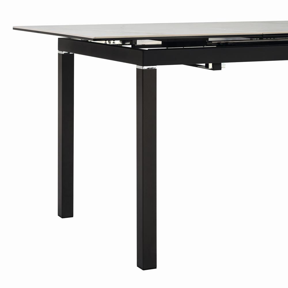 Armen Living - Giana Extendable Dining Table in Stone and Metal - LCGIDIGRBLK veiw 5