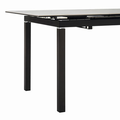 Armen Living - Giana Extendable Dining Table in Stone and Metal - LCGIDIGRBLK veiw 5