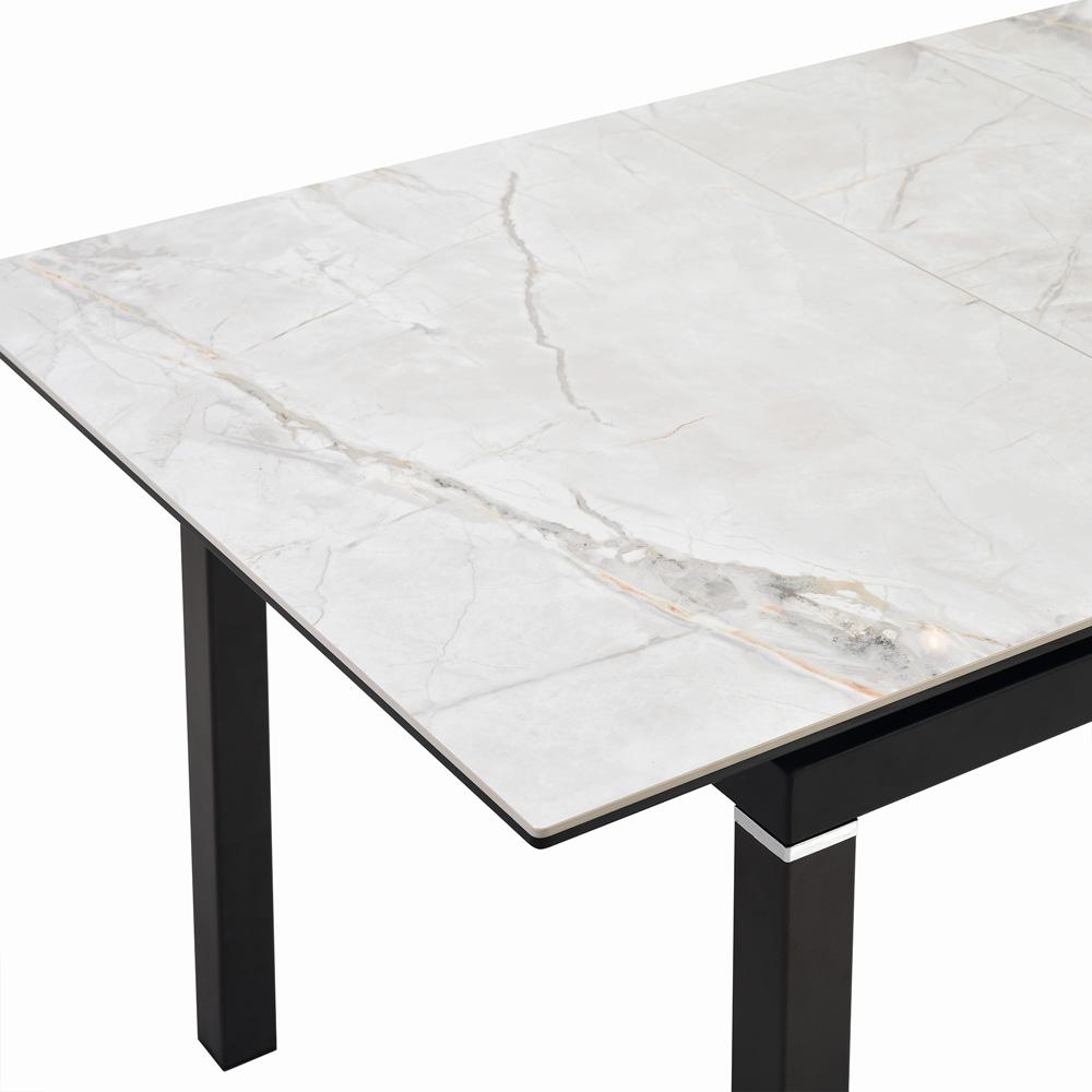 Armen Living - Giana Extendable Dining Table in Stone and Metal - LCGIDIGRBLK veiw 6