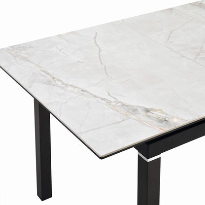 Armen Living - Giana Extendable Dining Table in Stone and Metal - LCGIDIGRBLK veiw 6