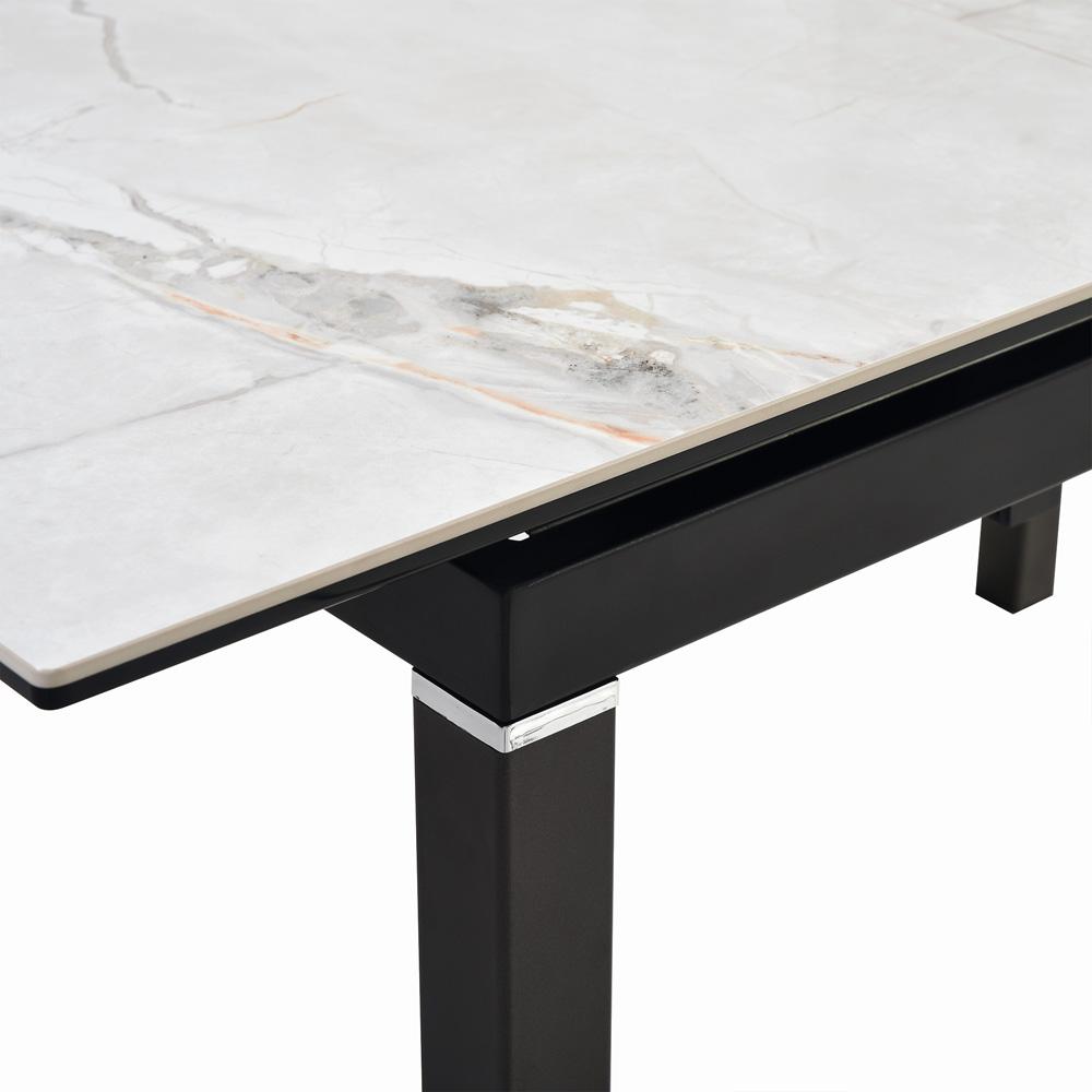 Armen Living - Giana Extendable Dining Table in Stone and Metal - LCGIDIGRBLK veiw 7