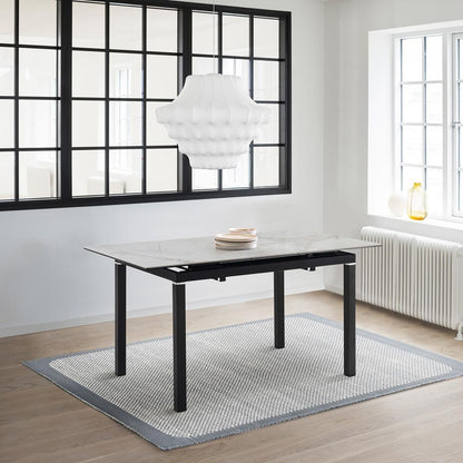 Armen Living - Giana Extendable Dining Table in Stone and Metal - LCGIDIGRBLK veiw 8