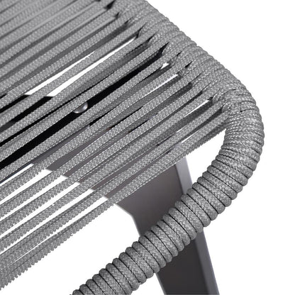 Armen Living - Glendora Island Outdoor Patio 5 Piece Live Edge Dining Set in Eucalyptus Wood and Silver Rope - SETODIS5SL veiw 6