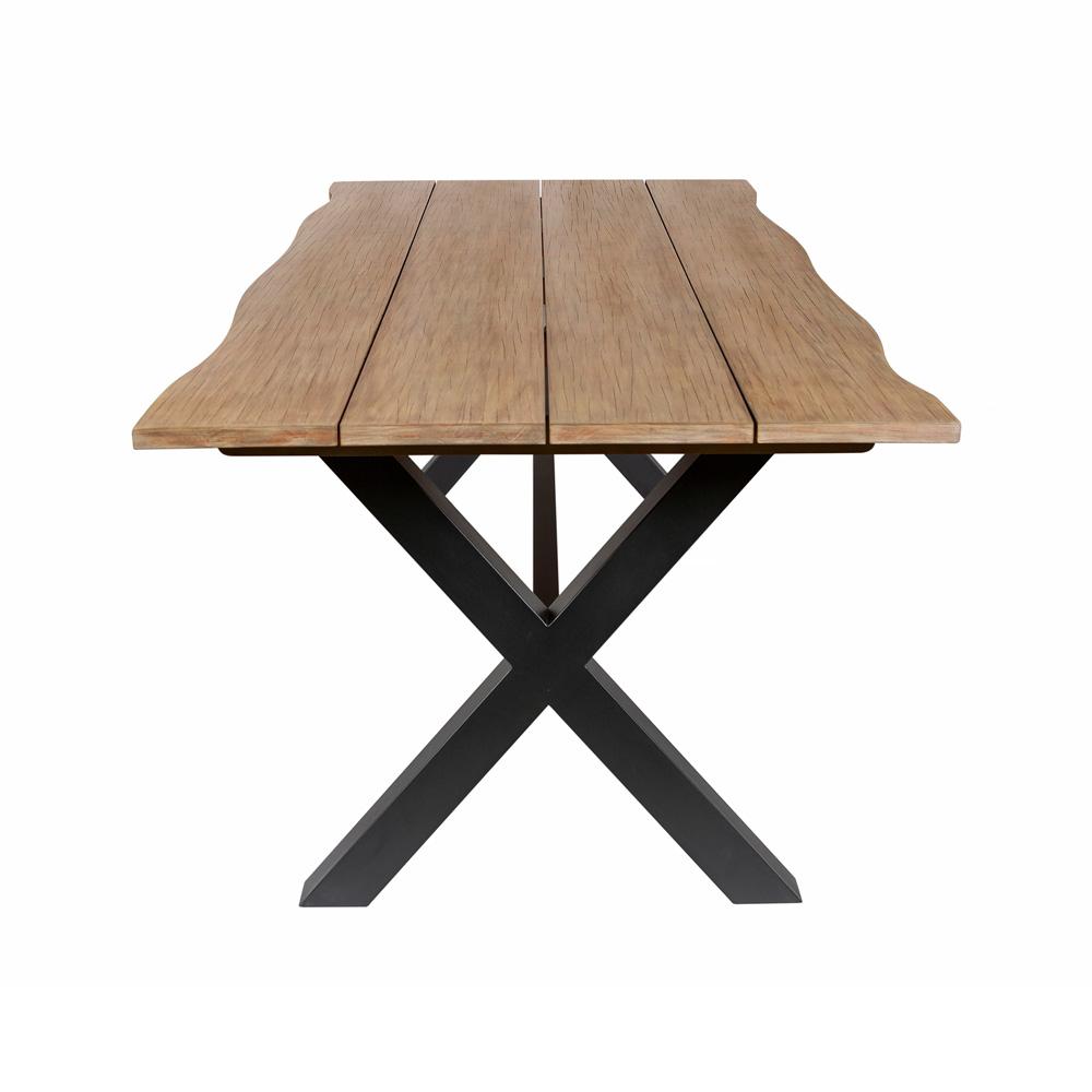 Armen Living - Glendora Island Outdoor Patio 7 Piece Live Edge Dining Set in Eucalyptus Wood and Silver Rope - SETODIS7SL veiw 5