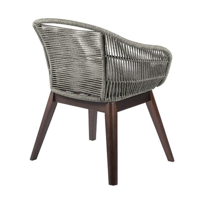 Armen Living - Glendora Tutti Frutti Outdoor Patio 5 Piece Live Edge Dining Set in Eucalyptus Wood Gray Rope and Cushions - SETODTF5GRY veiw 3