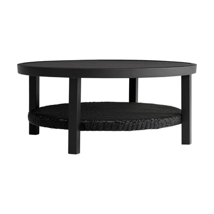 Armen Living - Grand 3 Piece Black Aluminum Outdoor Seating Set with Dark Gray Cushions - 840254333086 veiw 5