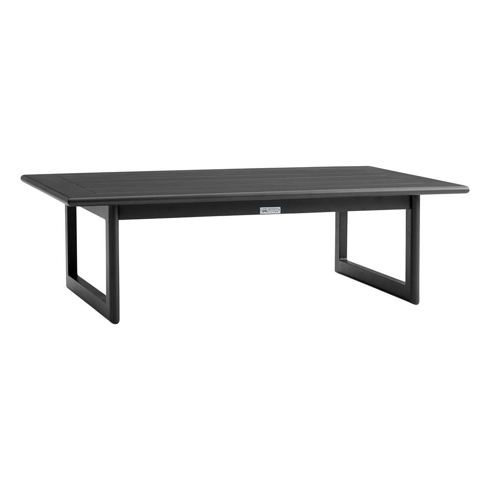 Armen Living - Grand 4 Piece Black Aluminum Outdoor Seating Set with Dark Gray Cushions - 840254332768 veiw 6