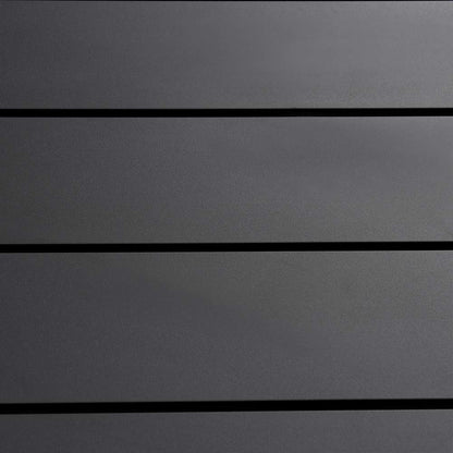 Armen Living - Grand Black Aluminum Outdoor Round Conversation Table with Wicker Shelf - 840254332744 veiw 5