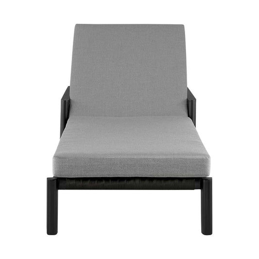 Armen Living - Grand Outdoor Patio Adjustable Chaise Lounge Chair in Aluminum with Grey Cushions - 840254332713 veiw 2