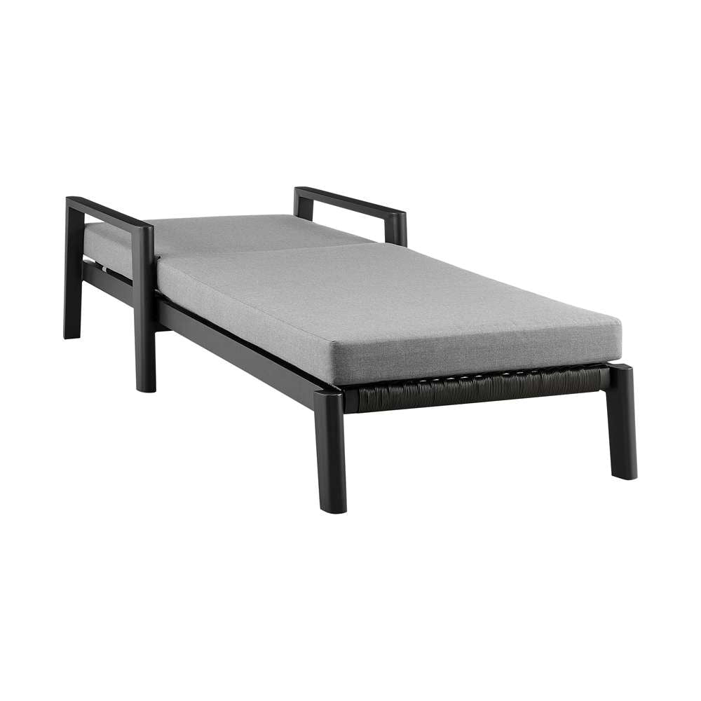 Armen Living - Grand Outdoor Patio Adjustable Chaise Lounge Chair in Aluminum with Grey Cushions - 840254332713 veiw 6