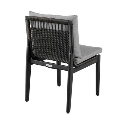 Armen Living - Grand Outdoor Patio Dining Chairs in Aluminum with Grey Cushions (Set of 2) - 840254332720 veiw 5