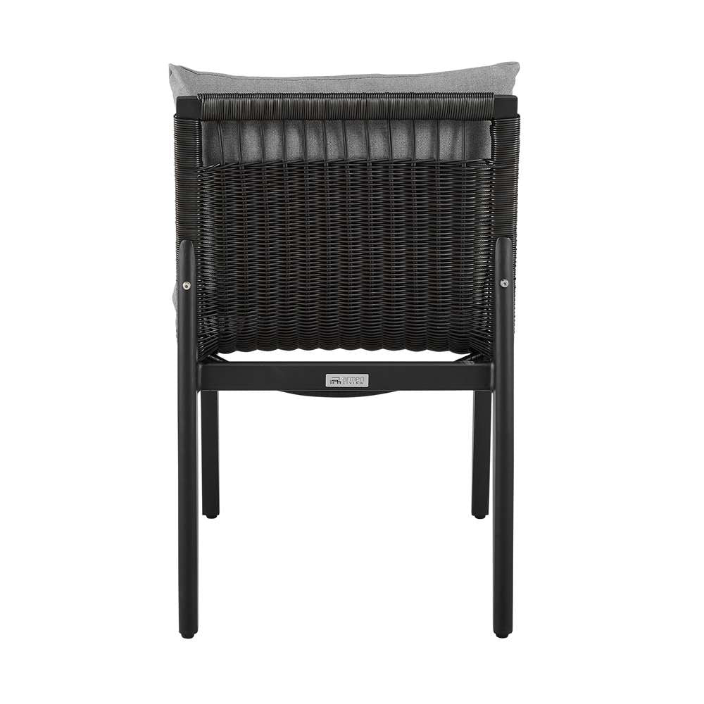 Armen Living - Grand Outdoor Patio Dining Chairs in Aluminum with Grey Cushions (Set of 2) - 840254332720 veiw 6