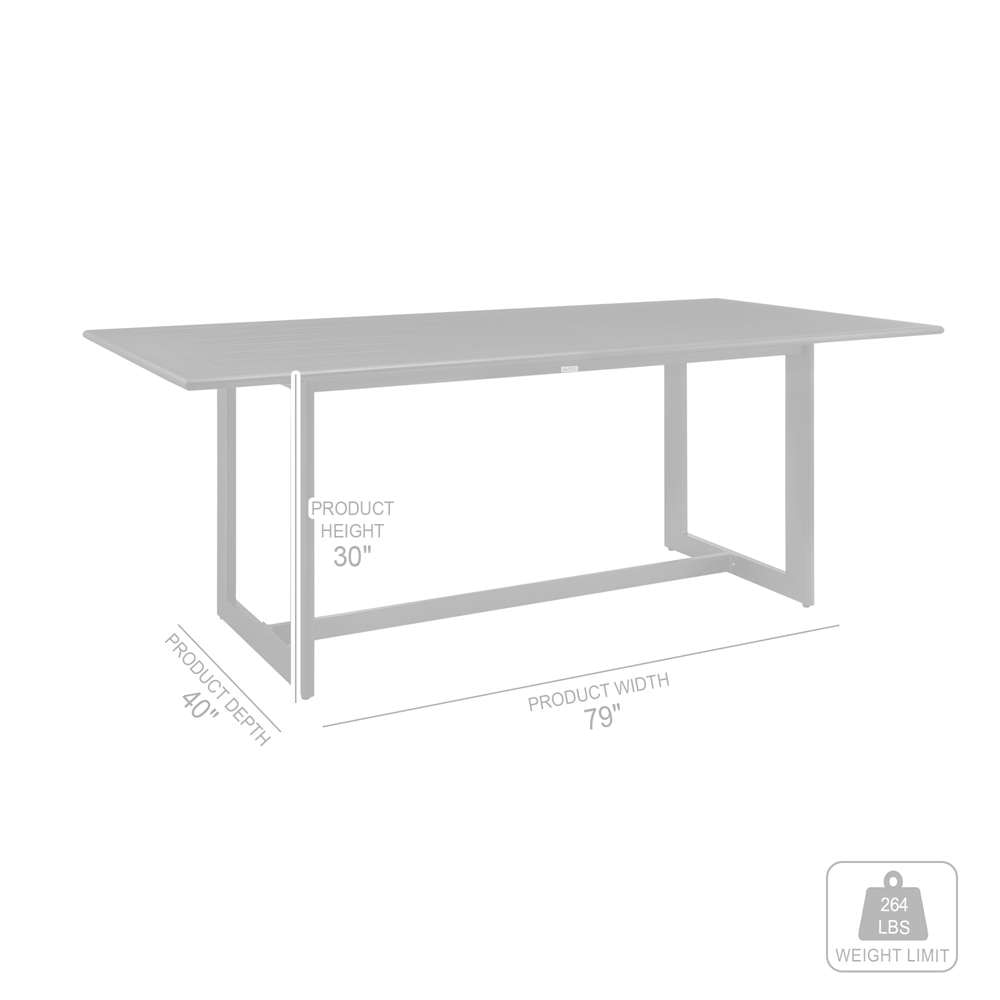 Armen Living - Grand Outdoor Patio Dining Table in Aluminum - 840254332706 veiw 6