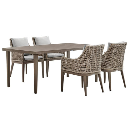 Armen Living - Grenada 5 Piece Gray Aluminum Outdoor Dining Set with Gray Fabric - SETODGDDIGR5 veiw 1