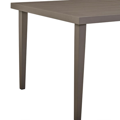 Armen Living - Grenada Outdoor Aluminum Gray Rectangle Dining Table - LCGDDIGR veiw 4