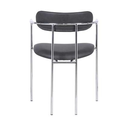 Armen Living - Gwen Contemporary Dining Chair in Chrome Finish with Gray Faux Leather (Set of 2) - LCGWSWCHGR - CLOSEOUT veiw 5