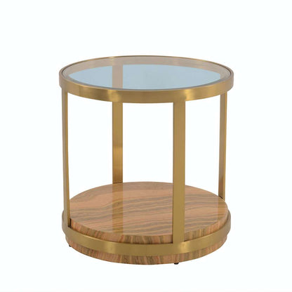 Armen Living - Hattie Glass Top End Table with Brushed Gold Legs - LCDXLAGLGLD veiw 1