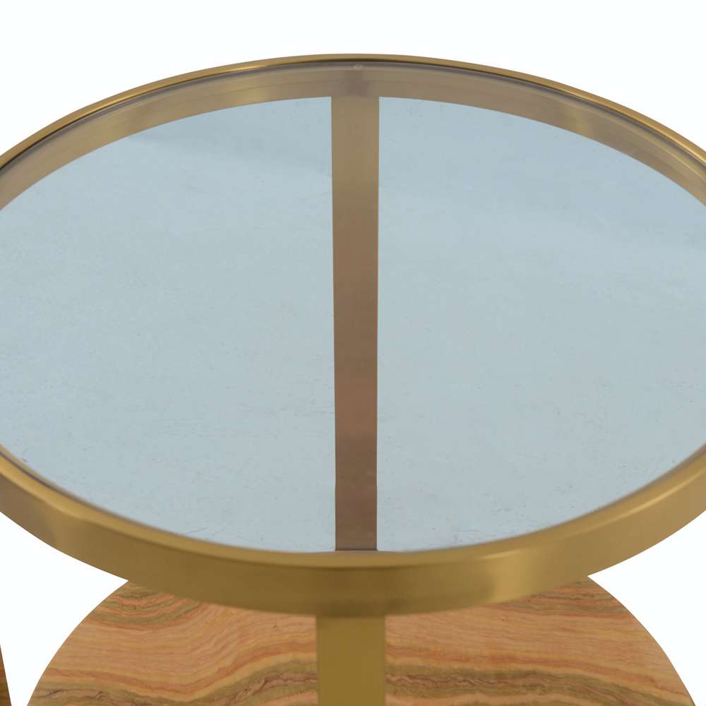 Armen Living - Hattie Glass Top End Table with Brushed Gold Legs - LCDXLAGLGLD veiw 2
