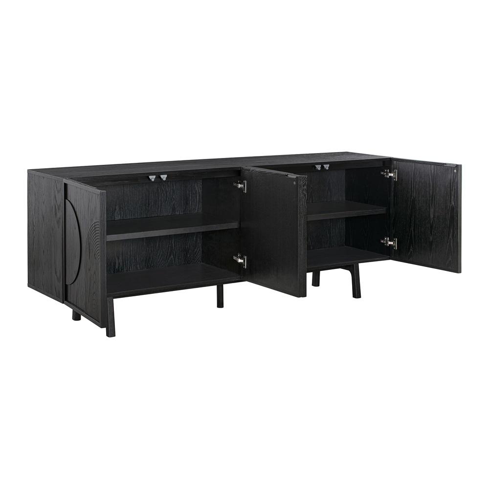 Armen Living - Holland 4 Door Sideboard Buffet in Black Brushed Oak Wood - LCHNBUBLK veiw 3