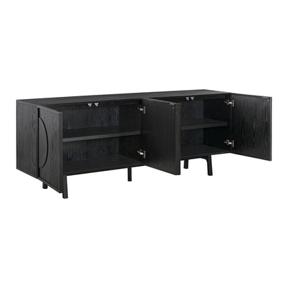 Armen Living - Holland 4 Door Sideboard Buffet in Black Brushed Oak Wood - LCHNBUBLK veiw 3