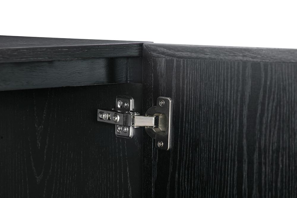 Armen Living - Holland 4 Door Sideboard Buffet in Black Brushed Oak Wood - LCHNBUBLK veiw 6