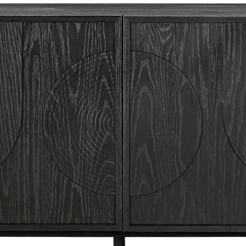 Armen Living - Holland 4 Door Sideboard Buffet in Black Brushed Oak Wood - LCHNBUBLK veiw 7