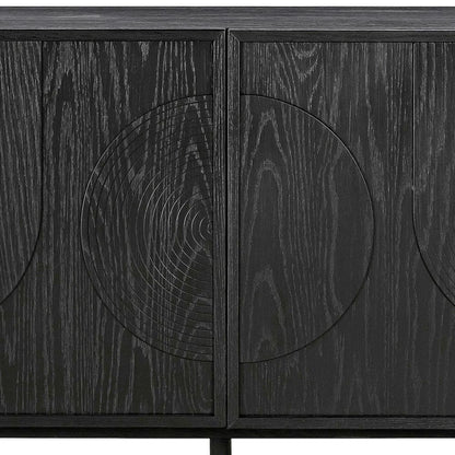 Armen Living - Holland 4 Door Sideboard Buffet in Black Brushed Oak Wood - LCHNBUBLK veiw 7
