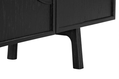 Armen Living - Holland 4 Door Sideboard Buffet in Black Brushed Oak Wood - LCHNBUBLK veiw 8
