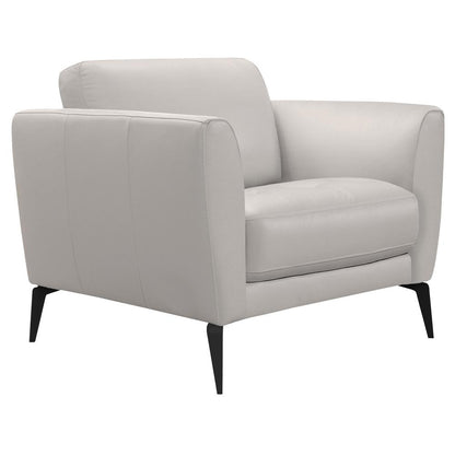 Armen Living - Hope Contemporary Chair in Genuine Dove Gray Leather with Black Metal Legs - LCHP1GR veiw 1