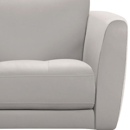 Armen Living - Hope Contemporary Chair in Genuine Dove Gray Leather with Black Metal Legs - LCHP1GR veiw 3