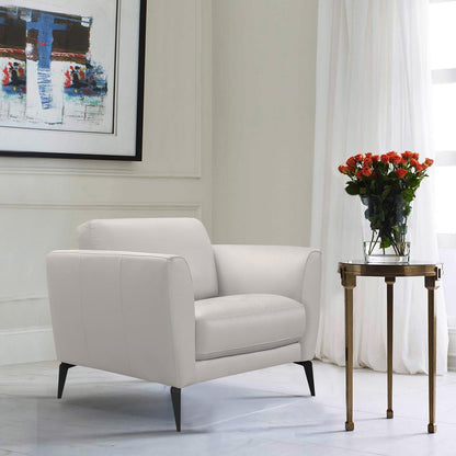 Armen Living - Hope Contemporary Chair in Genuine Dove Gray Leather with Black Metal Legs - LCHP1GR veiw 5