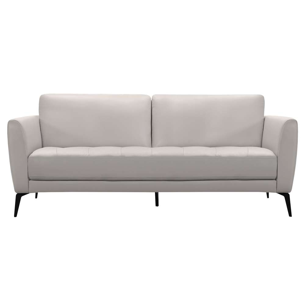 Armen Living - Hope Contemporary Sofa in Genuine Dove Gray Leather with Black Metal Legs - LCHP3GR veiw 1