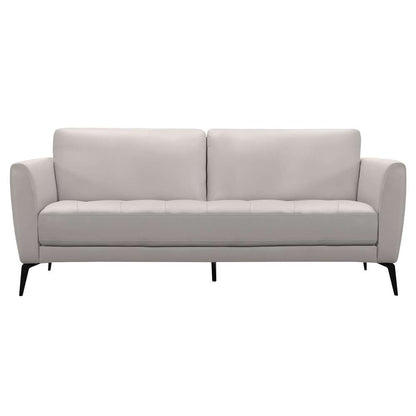 Armen Living - Hope Contemporary Sofa in Genuine Dove Gray Leather with Black Metal Legs - LCHP3GR veiw 1