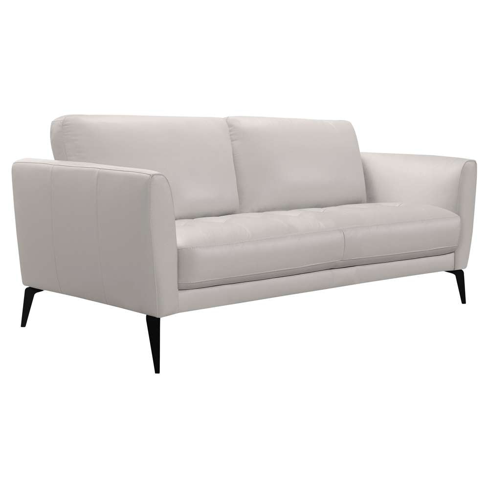 Armen Living - Hope Contemporary Sofa in Genuine Dove Gray Leather with Black Metal Legs - LCHP3GR veiw 2