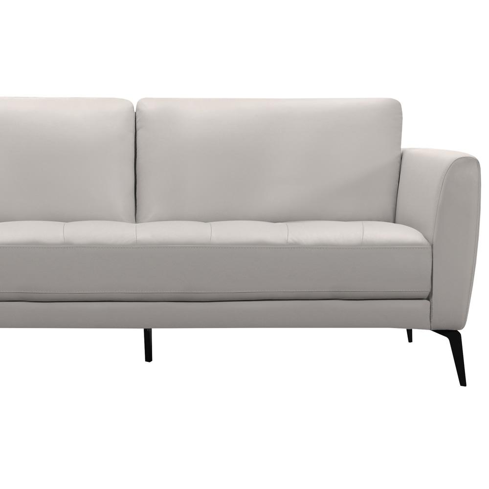 Armen Living - Hope Contemporary Sofa in Genuine Dove Gray Leather with Black Metal Legs - LCHP3GR veiw 3