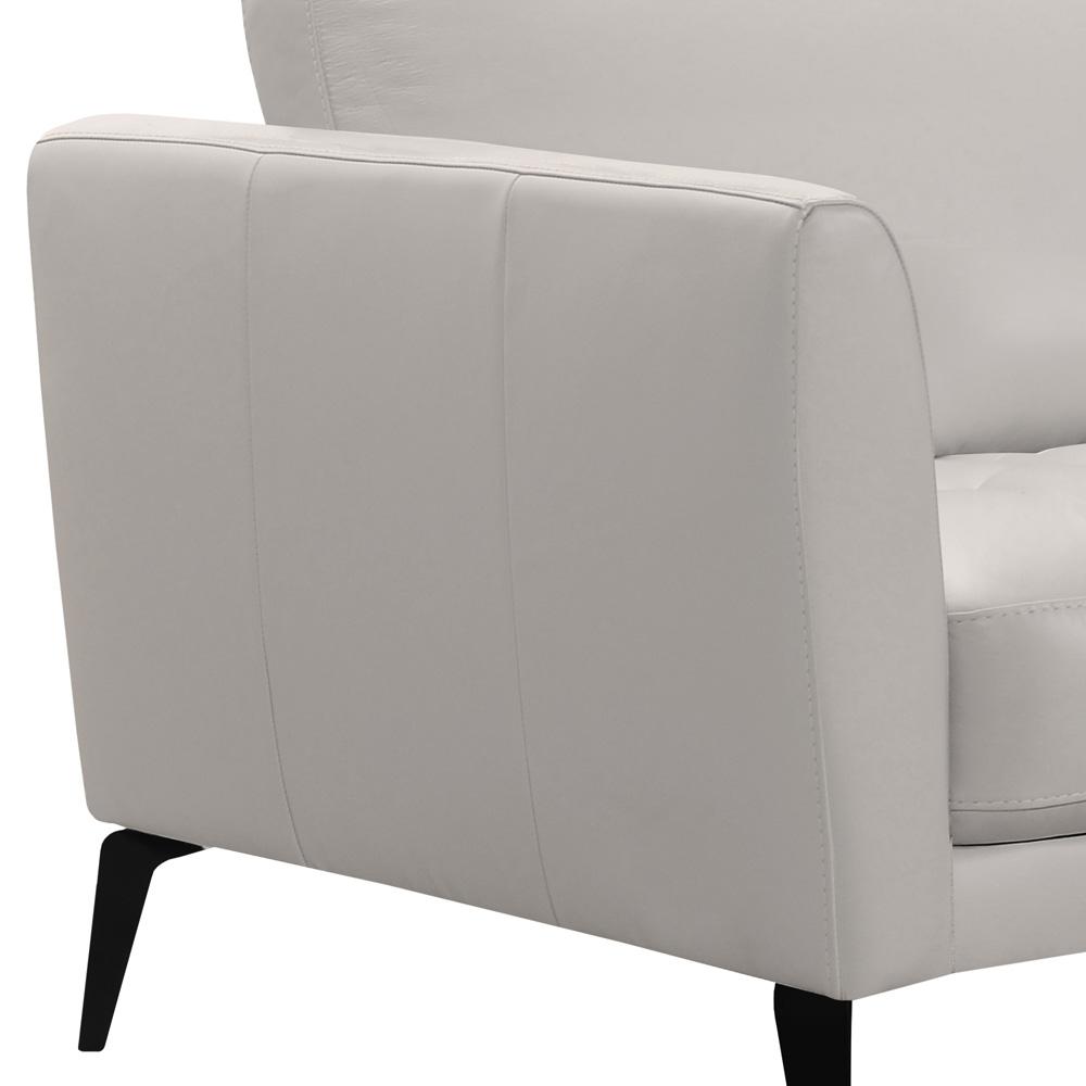Armen Living - Hope Contemporary Sofa in Genuine Dove Gray Leather with Black Metal Legs - LCHP3GR veiw 4