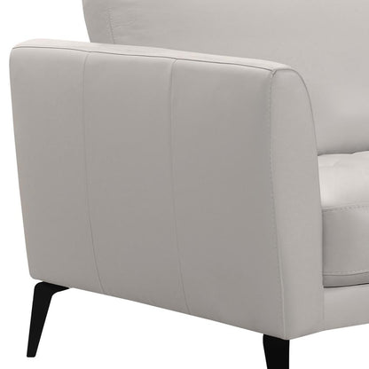 Armen Living - Hope Contemporary Sofa in Genuine Dove Gray Leather with Black Metal Legs - LCHP3GR veiw 4