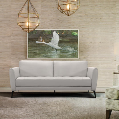 Armen Living - Hope Contemporary Sofa in Genuine Dove Gray Leather with Black Metal Legs - LCHP3GR veiw 5