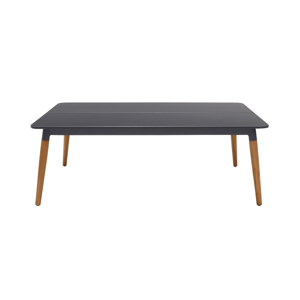 Armen Living - Ipanema Outdoor Dark Grey Rectangular Coffee Table with Teak Legs - LCIPCODGR - CLOSEOUT veiw 1