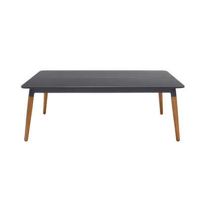 Armen Living - Ipanema Outdoor Dark Grey Rectangular Coffee Table with Teak Legs - LCIPCODGR - CLOSEOUT veiw 1