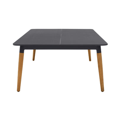 Armen Living - Ipanema Outdoor Dark Grey Rectangular Coffee Table with Teak Legs - LCIPCODGR - CLOSEOUT veiw 3