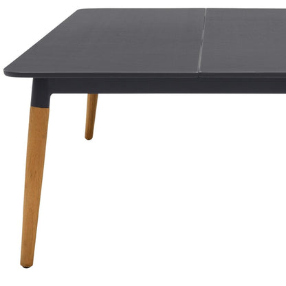 Armen Living - Ipanema Outdoor Dark Grey Rectangular Coffee Table with Teak Legs - LCIPCODGR - CLOSEOUT veiw 5