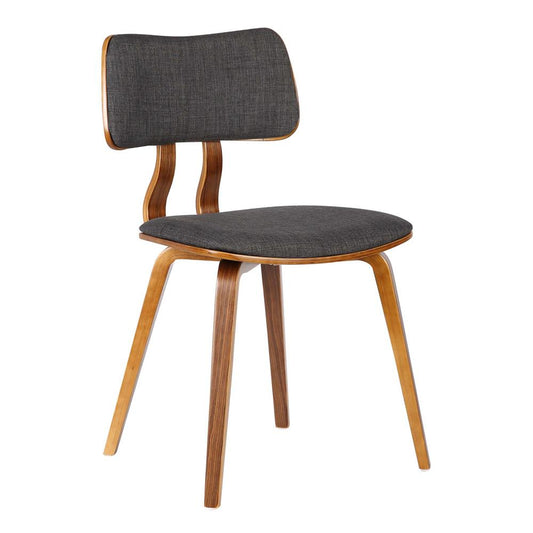 Armen Living  - Jaguar Mid-Century Dining Chair in Walnut Wood and Charcoal Fabric - LCJASIWACH veiw 1